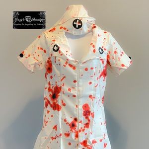 Bloody Nurse Costume with Hat